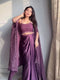 Exceptional Purple Color Linen Designer Jacquard Saree