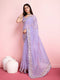 Classic lavender Color Linen Designer Digital Print Saree for woven