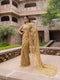 Designer Ethnic Pure Organza Silk Fancy  cream golden Saree for party wear collection