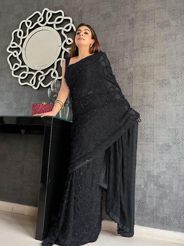 Excellent Black Color Soft Silk Designer Pattola Sarees for woven