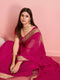 Classic Rose Pink Color Soft Silk Designer Sarees with border