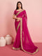 Classic Rose Pink Color Soft Silk Designer Sarees with border