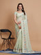 Green Embroidered Organza Silk Sequinned Net Saree for Woven