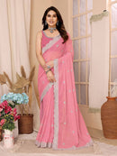 Delightful Peach And off white Color Designer Soft Silk Saree