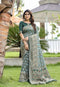 Banarasi woven design with kanjivaram Style Bottle Green Saree for Traditional Party Wear