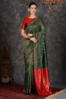 Latest One piece Orange green colored Silk Online Saree SY 1353