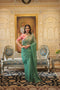 Elegant Gold Coin Green Saree with Cut Work Border and Viscose Blouse for woven