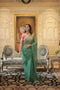 Elegant Gold Coin Green Saree with Cut Work Border and Viscose Blouse for woven