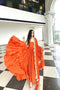 Attractive Orange Color Designer Gown For Festival