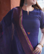 Handwoven Royal Blue Kurta Set