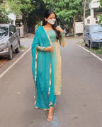 CRUSHED SILK KURTA-SET