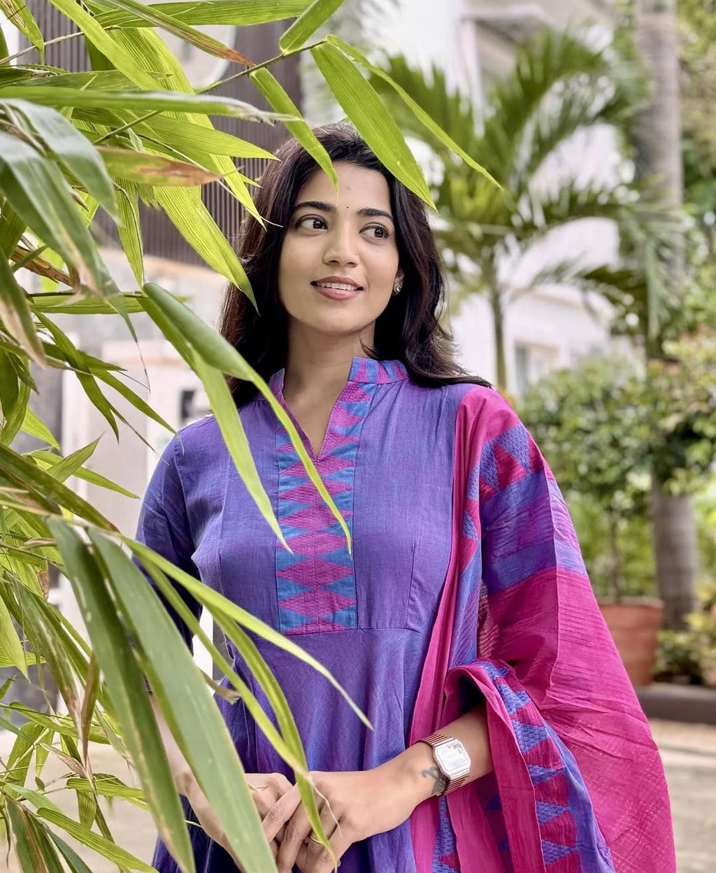 Pure South Cotton Mangalgiri Anarkali Set