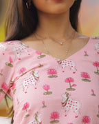 Tanvi Culture€™s Canvas Painted On Kurti Set