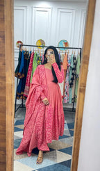 Floral Fantasy Anarkali Pink