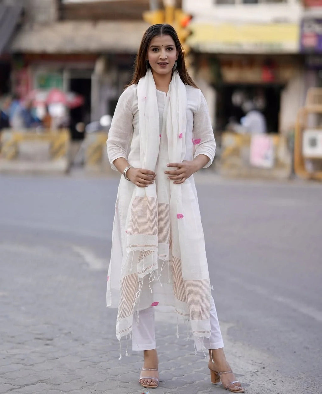 Handwoven White Kurta Set