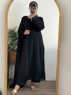 3 Piece - Slub Khaddar Black