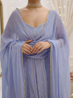 Chikankari Gown with handwork