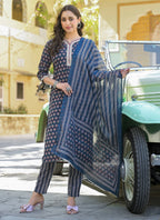 Midnight Bloom Viscose Suit Set