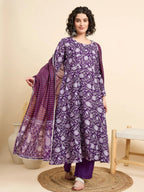 Women‚¬„¢s Viscose Anarkali Kurta and Pant Set with Dupatta
