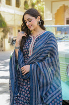 Midnight Bloom Viscose Suit Set