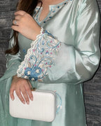 Icy Aqua Silk Suit Set