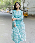 Jamdani Suit Set Paired With Soft Cotton Pants And Stunning Jamdani Dupatta