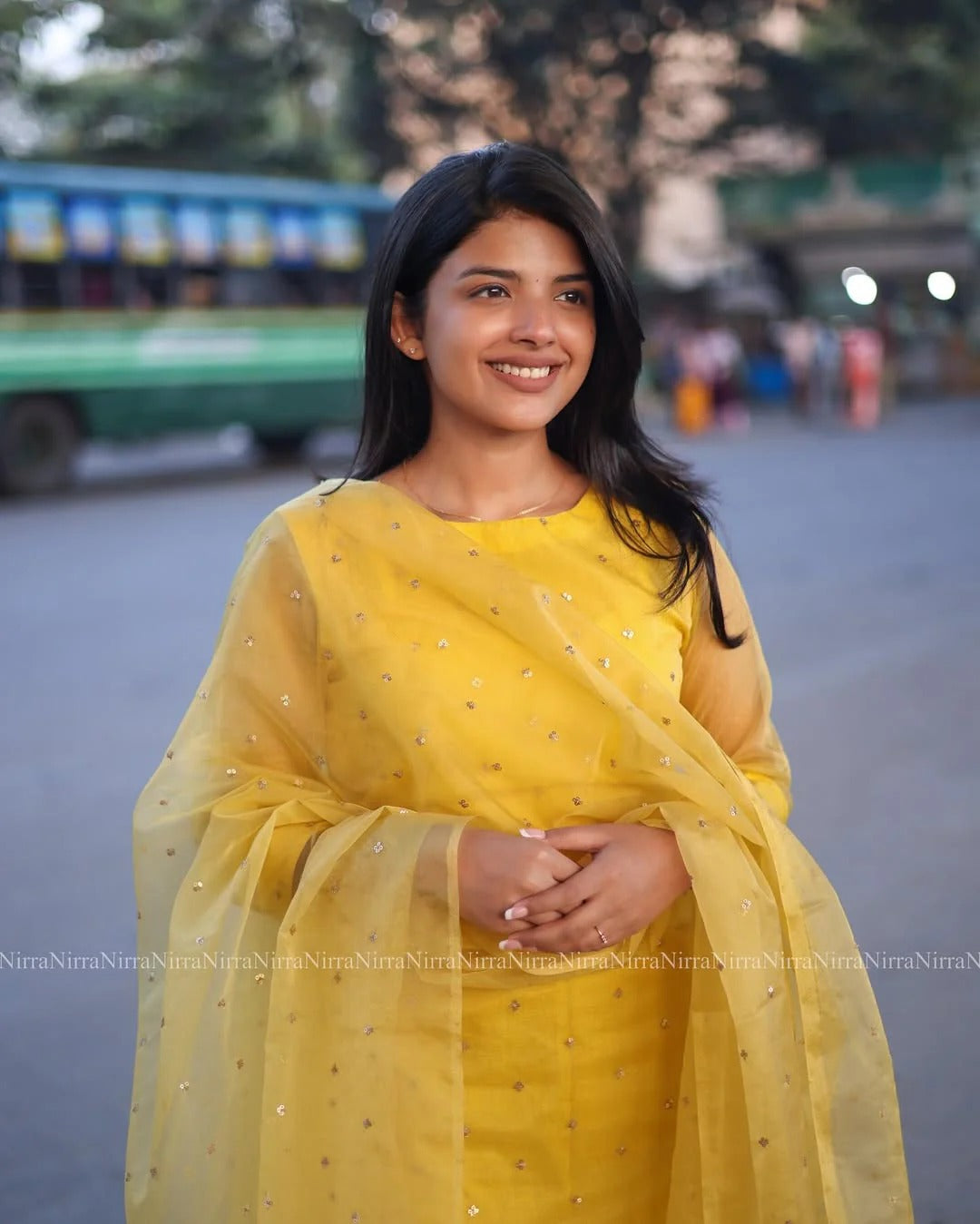 Yellow Organza Kurta Set Regular price