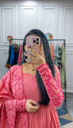 Floral Fantasy Anarkali Pink