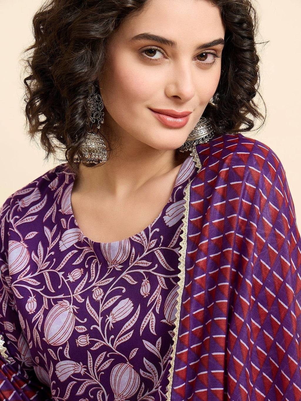 Women‚¬„¢s Viscose Anarkali Kurta and Pant Set with Dupatta