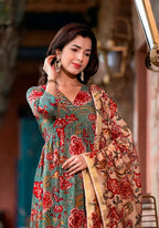 Rustic Bloom Pure Viscose Kurta Set