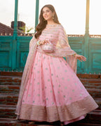 PINK LOOP ANARKALI SUIT SET