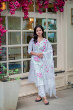 Grace in Every Thread  This white cotton kurta set