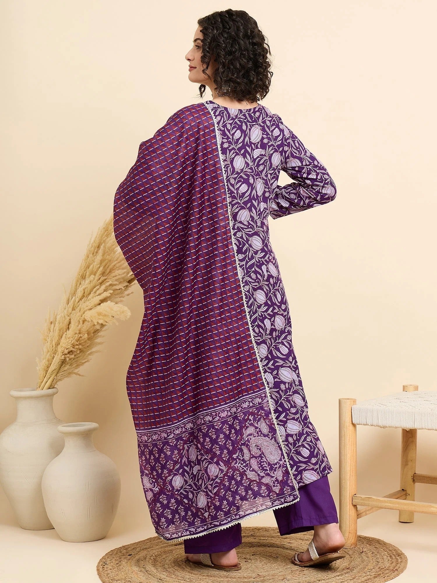 Women‚¬„¢s Viscose Anarkali Kurta and Pant Set with Dupatta
