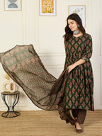 Moss Charm Anarkali Suit Set