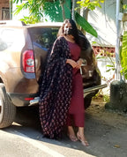 Wine Kurta Set