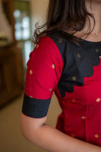 RAWSILK KURTA PANT WITH KALAMKARI DUPATTA