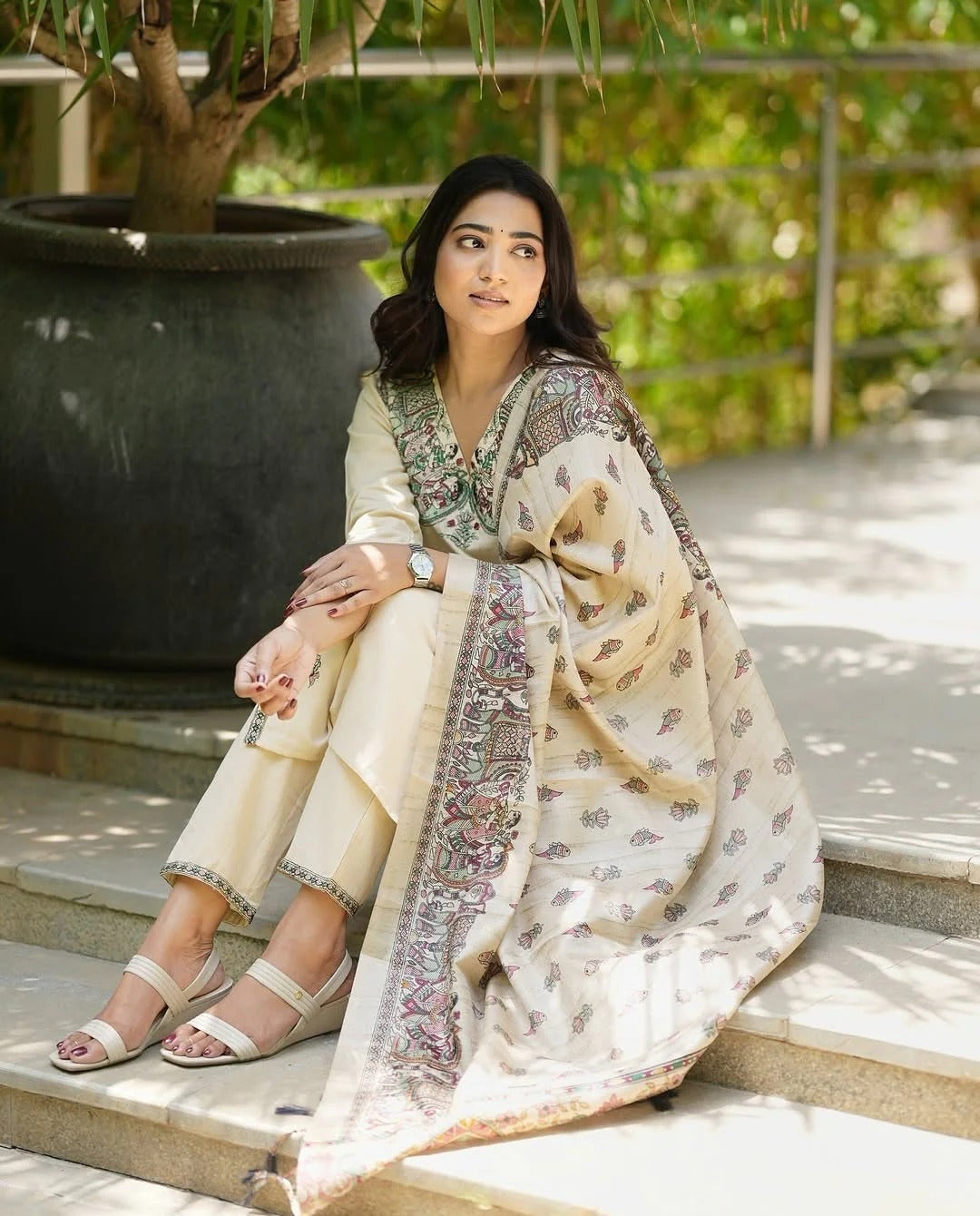 The Soft Breathable Khadi Silk Suit Set