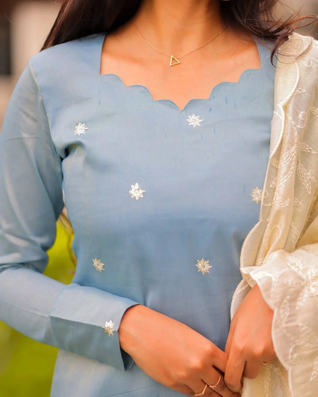 Ice Blue Tissue Suit Set