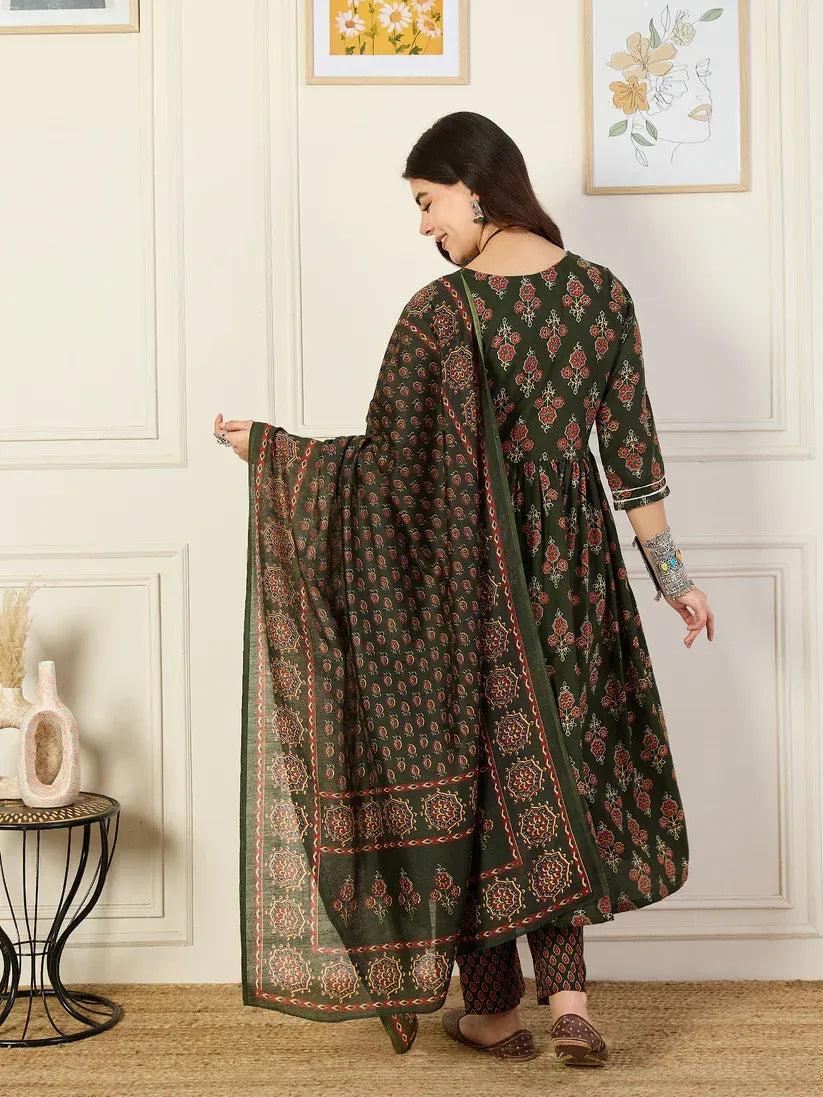 Moss Charm Anarkali Suit Set