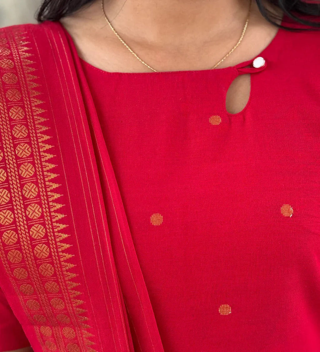 PURE COTTON SUIT SET WITH LINING