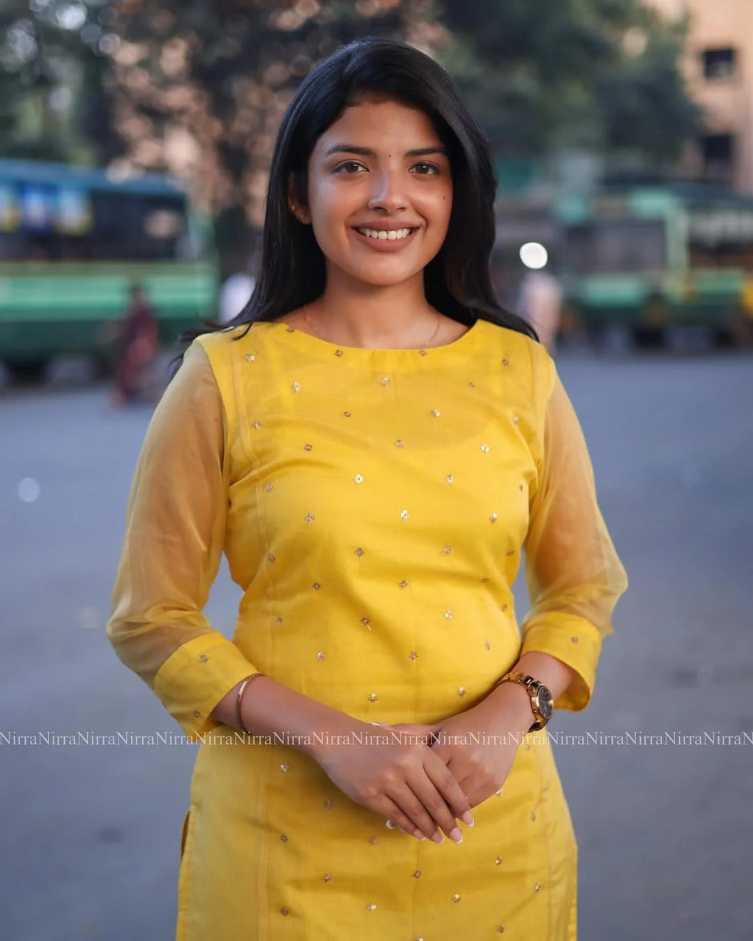 Yellow Organza Kurta Set Regular price