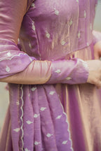 Lavender Space Silk Anarkali