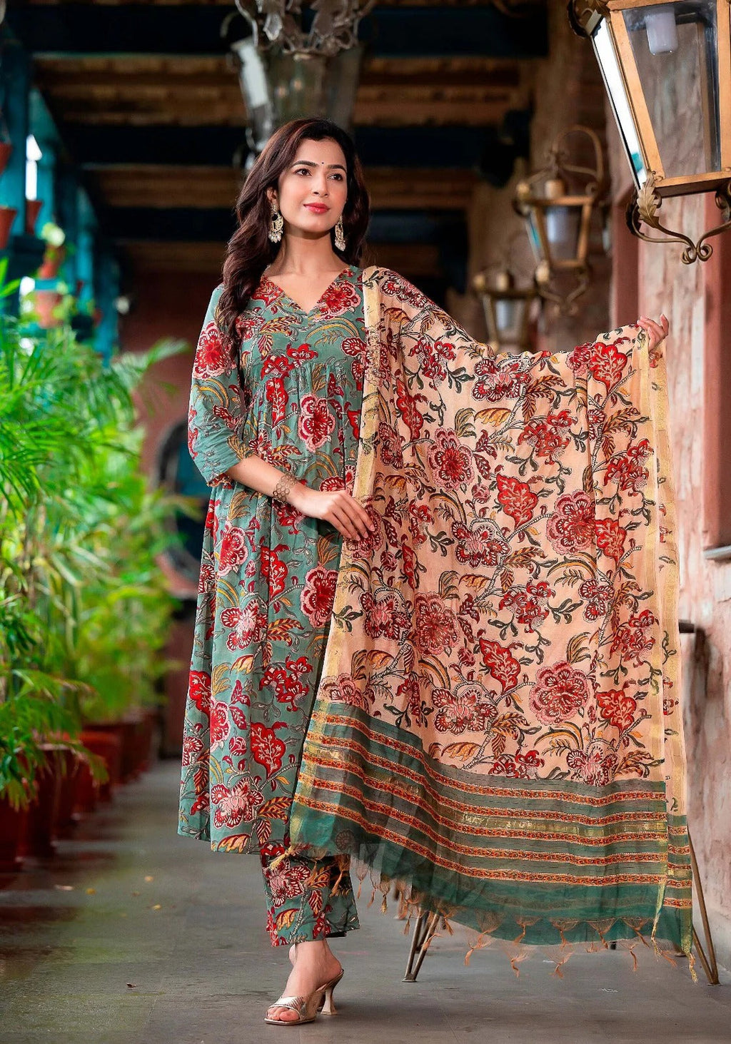 Rustic Bloom Pure Viscose Kurta Set
