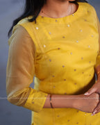 Yellow Organza Kurta Set Regular price