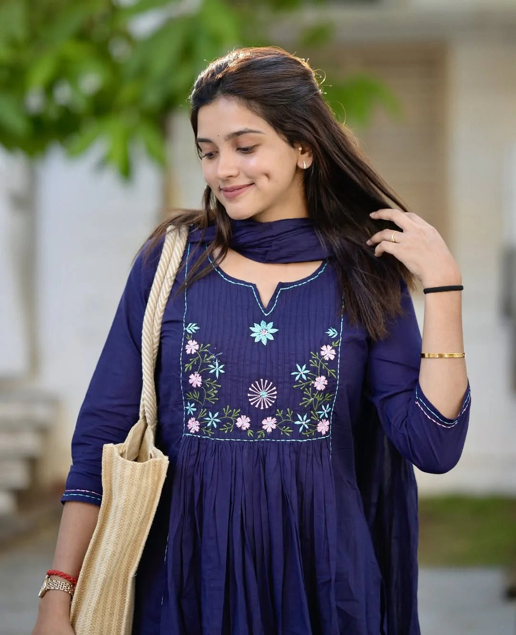 Breezy Embroidered Cotton Suit Set