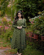 Bandhani Handblock A-line Kurta Set