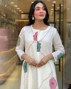 Whisper White Floral Mul Cotton Suit Set