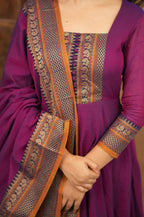 Mehana collection Pure cotton temple Anarkali