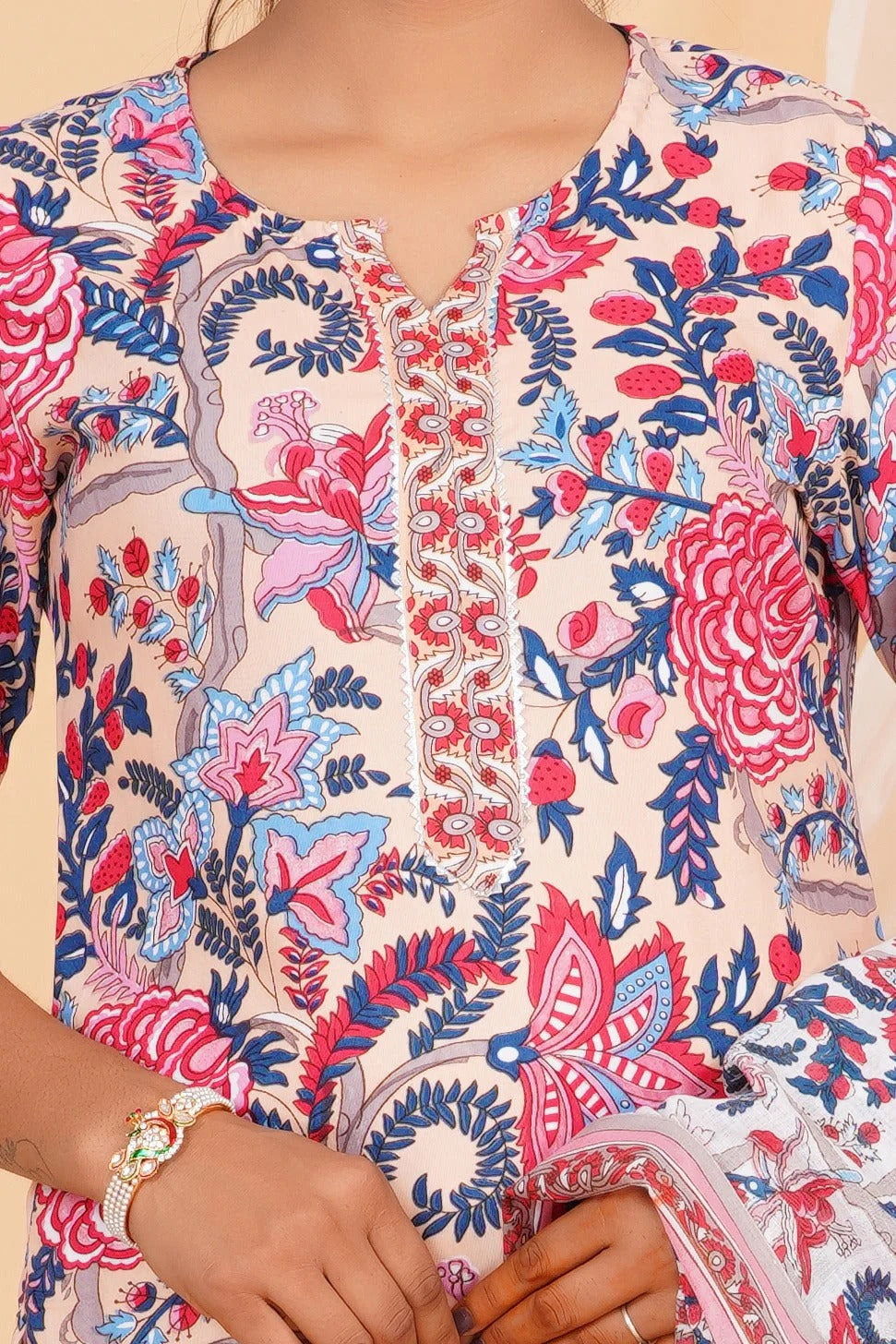 Blush Bloom Viscose Rayon Suit Set