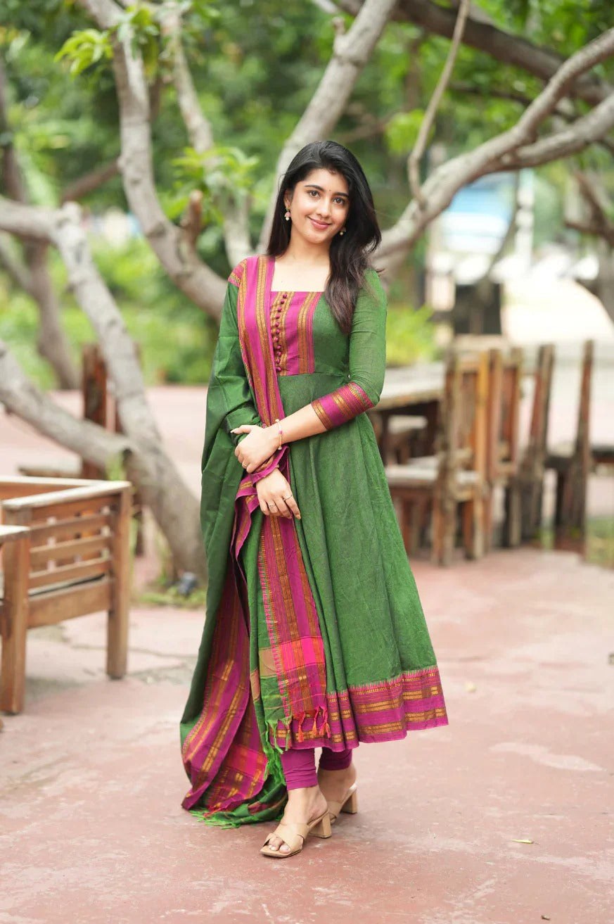 Shrungar Pure Cotton Temple Anarkali